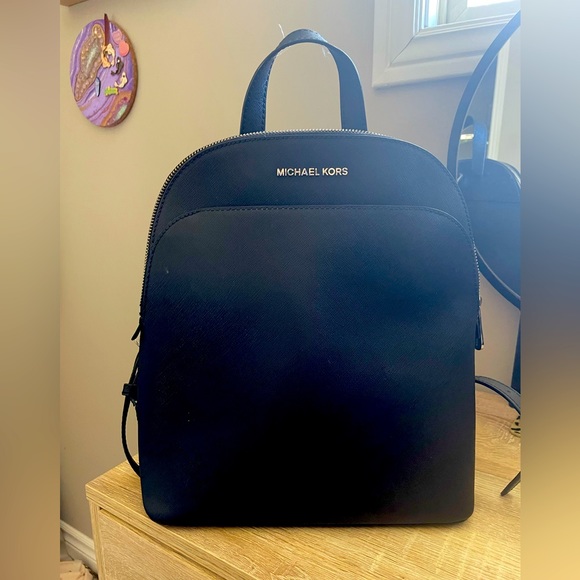 SOLD/EUC Michael Kors Small Black Backpack - Picture 1 of 4